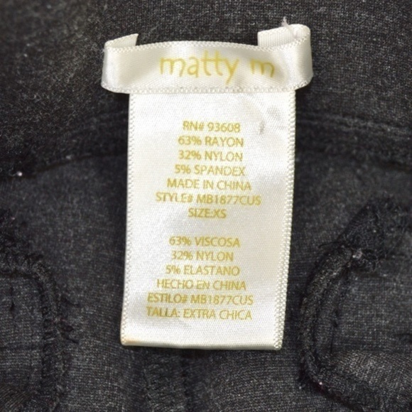 Matty M Ponte Crop Pants, Charcoal, X-Small - Picture 4 of 4